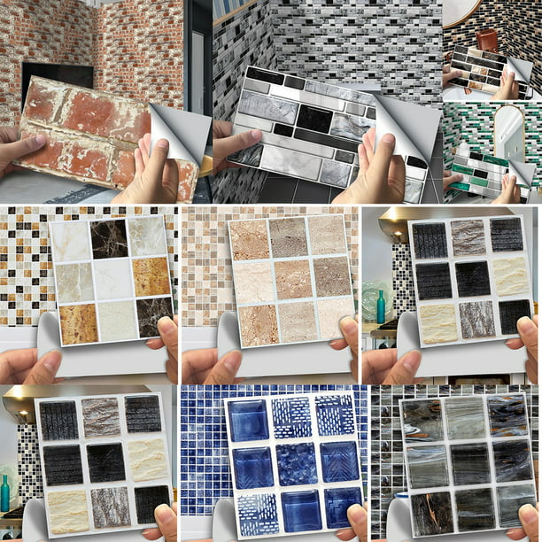 Self-adhesive Waterproof Mosaic Sticker Decals Tile Wall Kitchen Toilet Decor